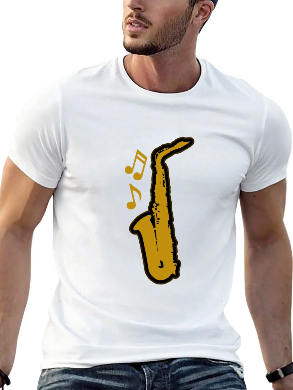 Saxophone Graphic T-Shirt - Black product image 5