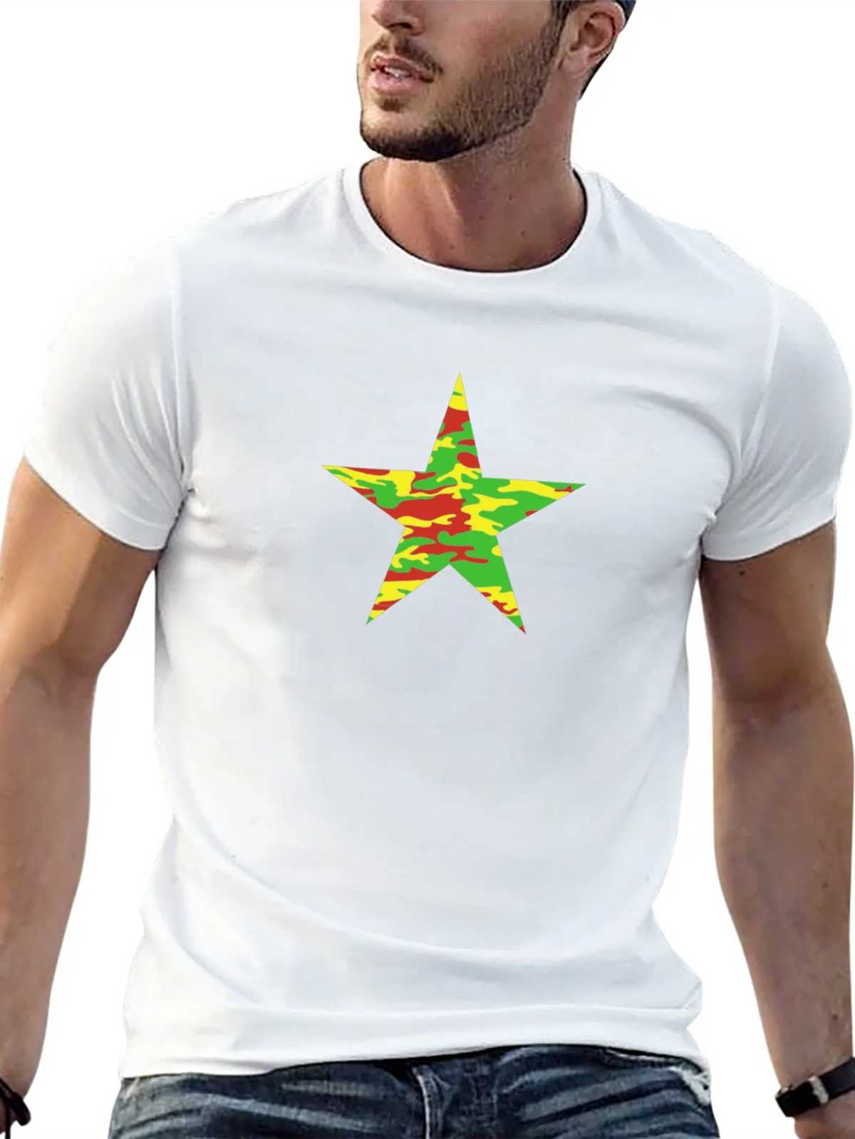 Camo Star Graphic Black T-Shirt product image 12