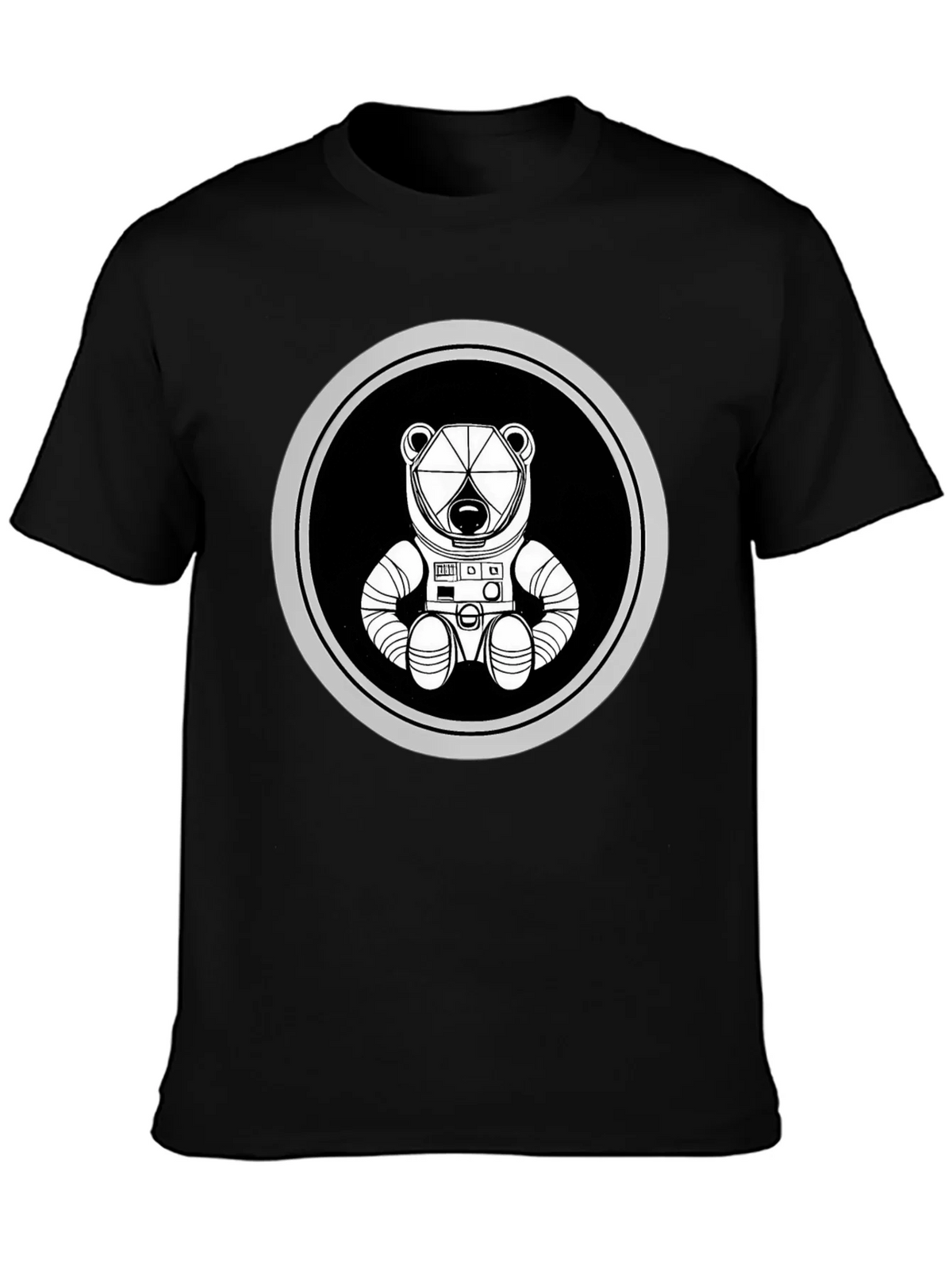 Astronaut Bear Graphic Tee - Black Cotton Blend product image 3