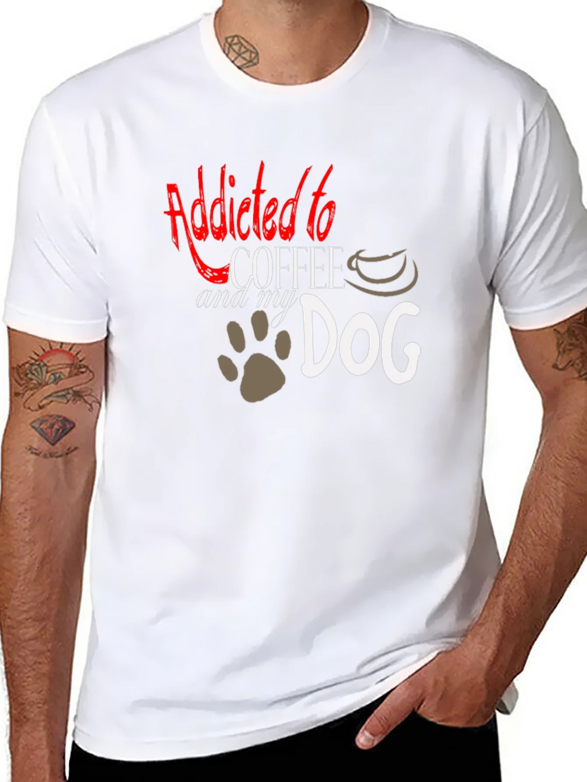 Addicted to Coffee and My Dog T-Shirt product image 5