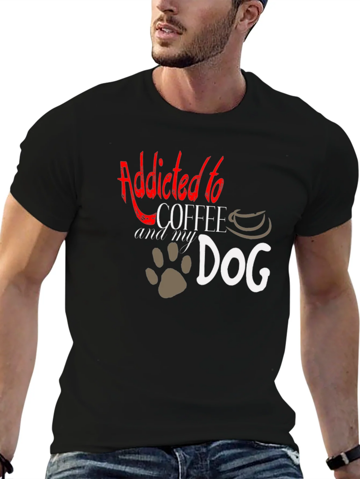 Addicted to Coffee and My Dog T-Shirt product image 4