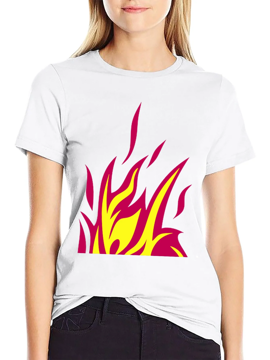Fiery Graphic Tee - Bold Flame Design Black T-Shirt product image 2