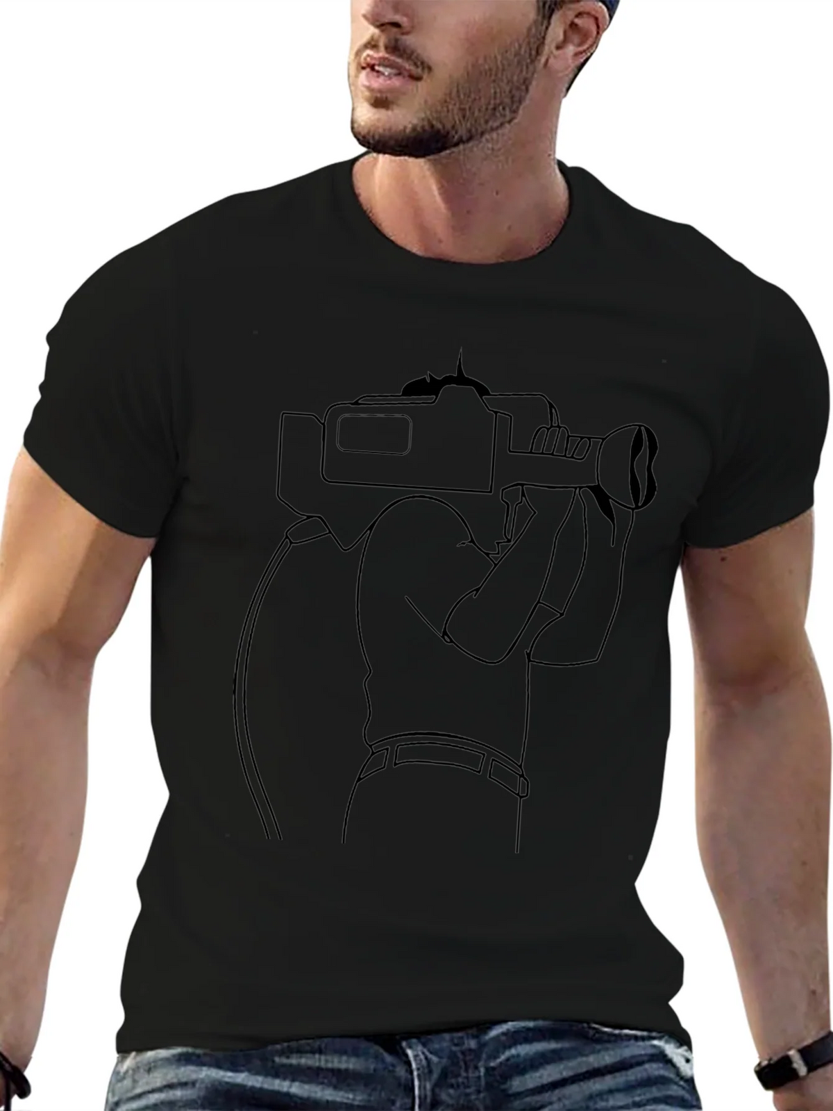 Cameraman Graphic T-Shirt - Black product image 6