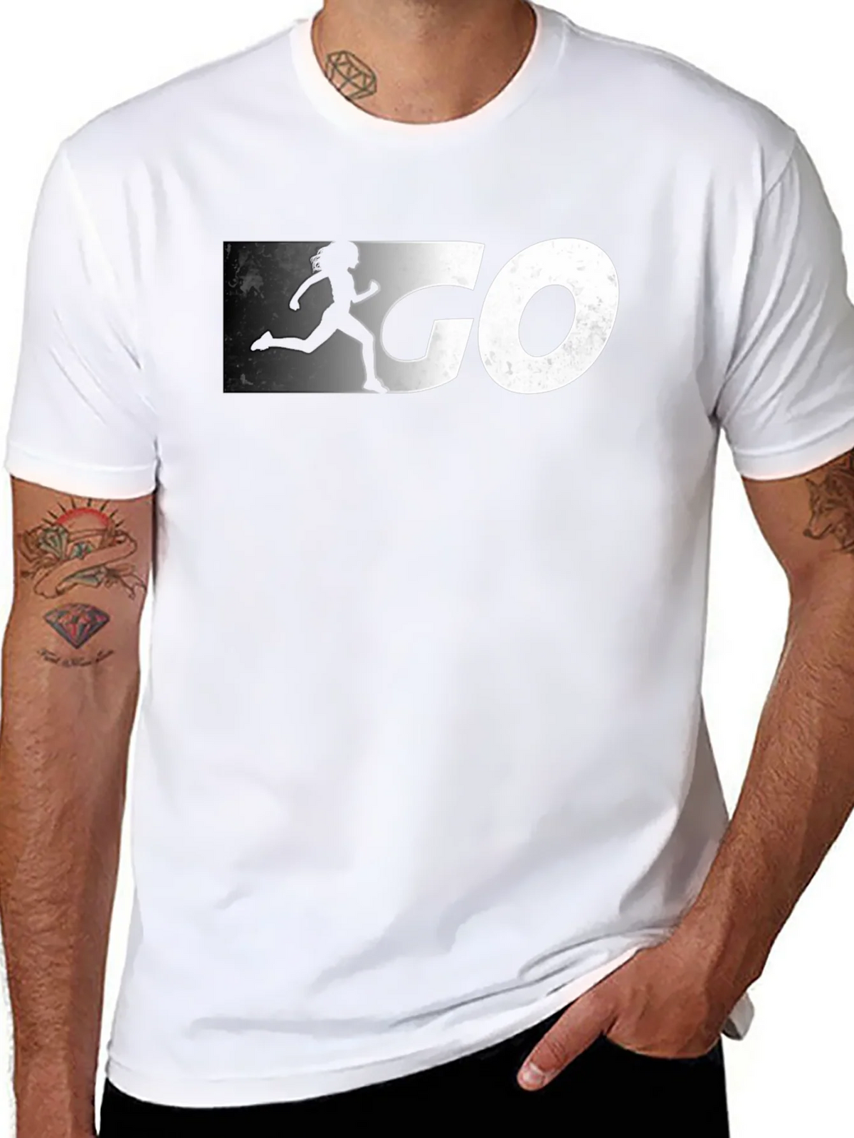 Go Runner Graphic Tee - Black Cotton T-Shirt product image 7