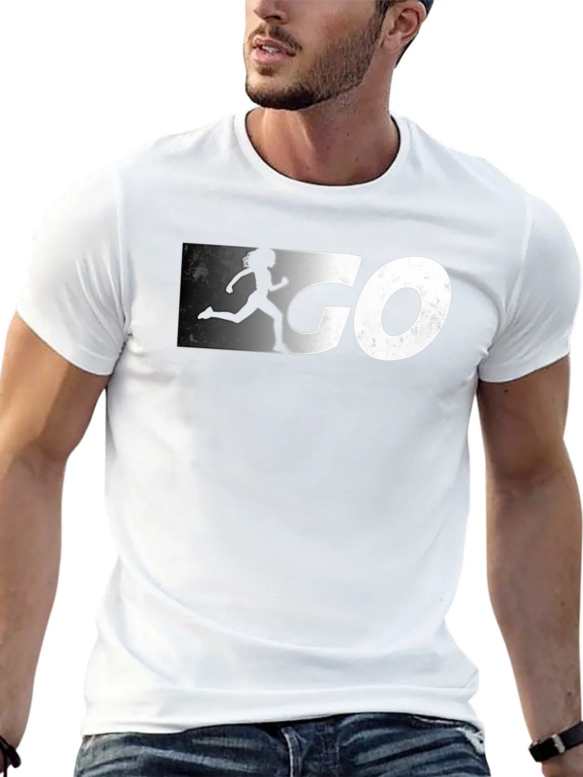 Go Runner Graphic Tee - Black Cotton T-Shirt product image 12
