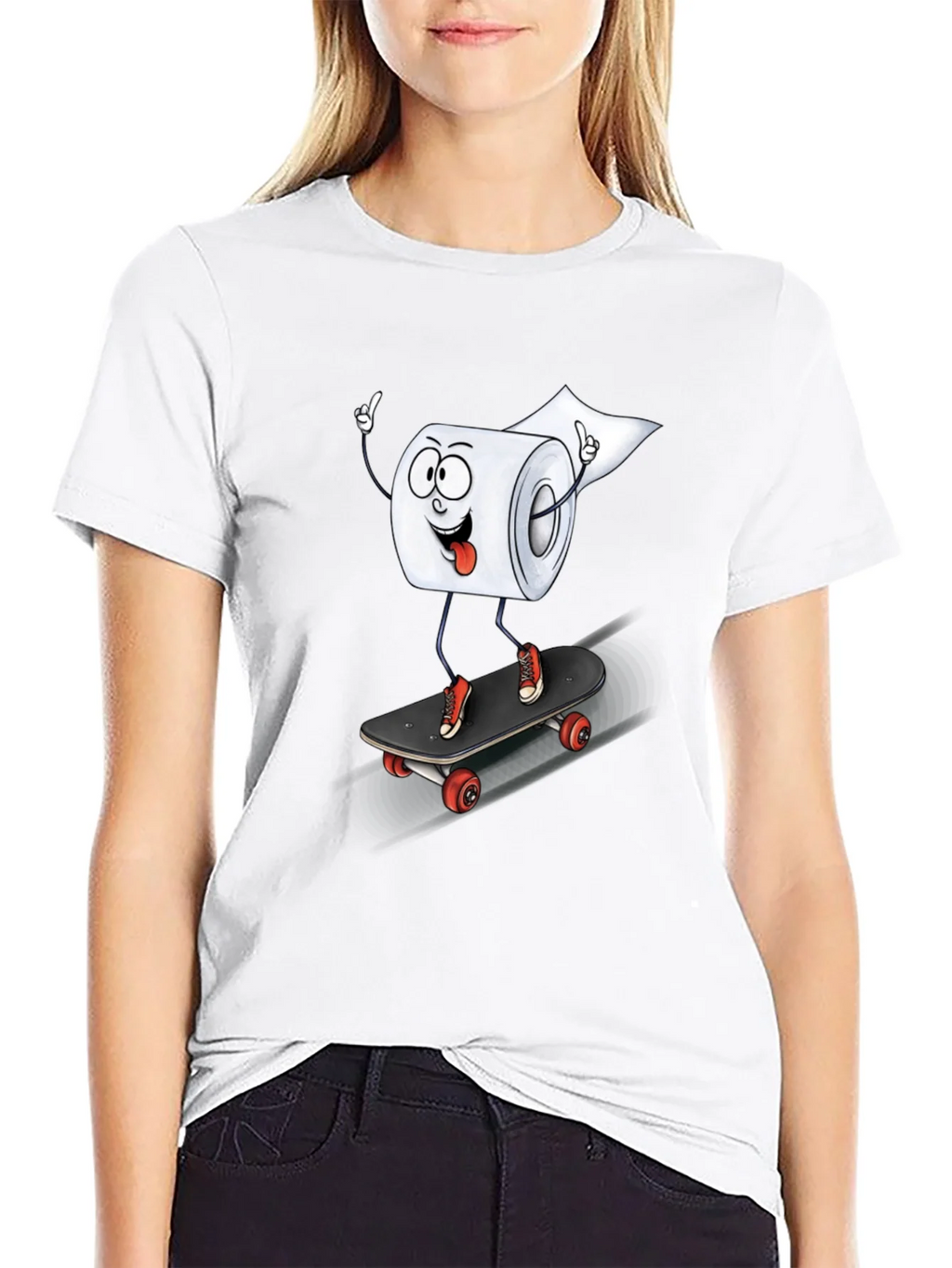 Skateboarding Toilet Paper Roll Graphic Tee product image 8