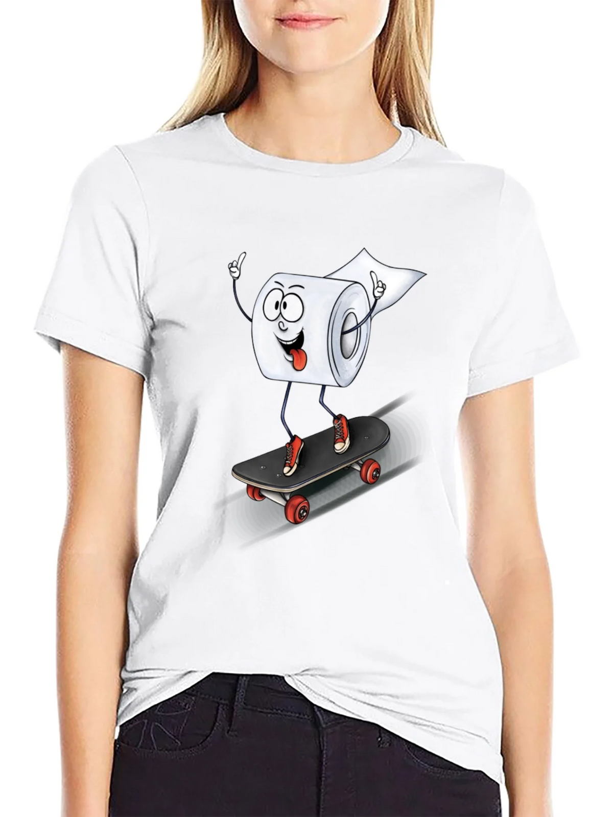 Skateboarding Toilet Paper Roll Graphic Tee product image 8