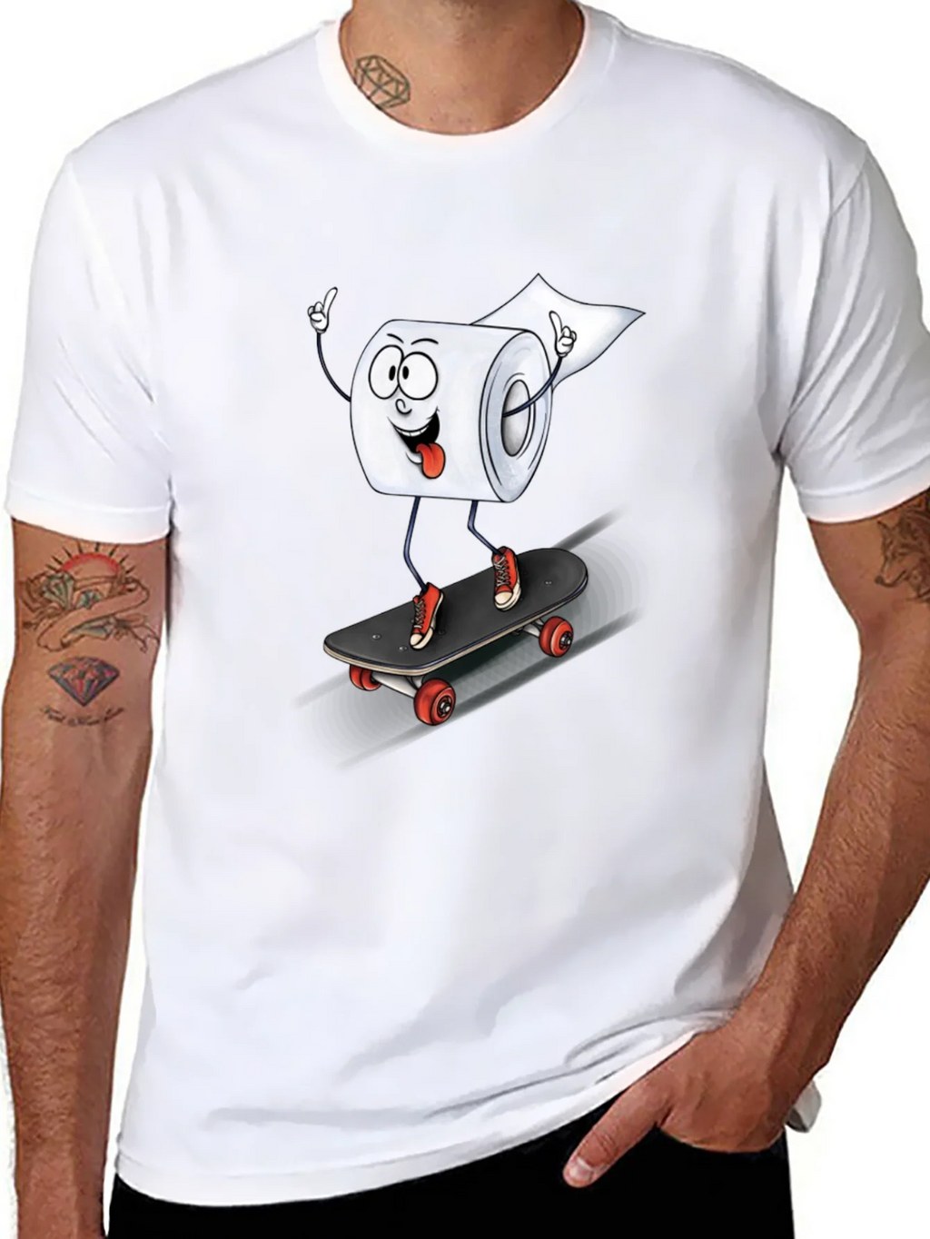Skateboarding Toilet Paper Roll Graphic Tee product image 7