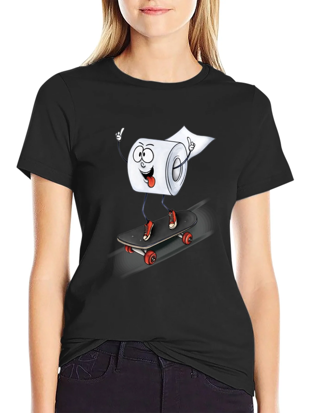 Skateboarding Toilet Paper Roll Graphic Tee product image 2