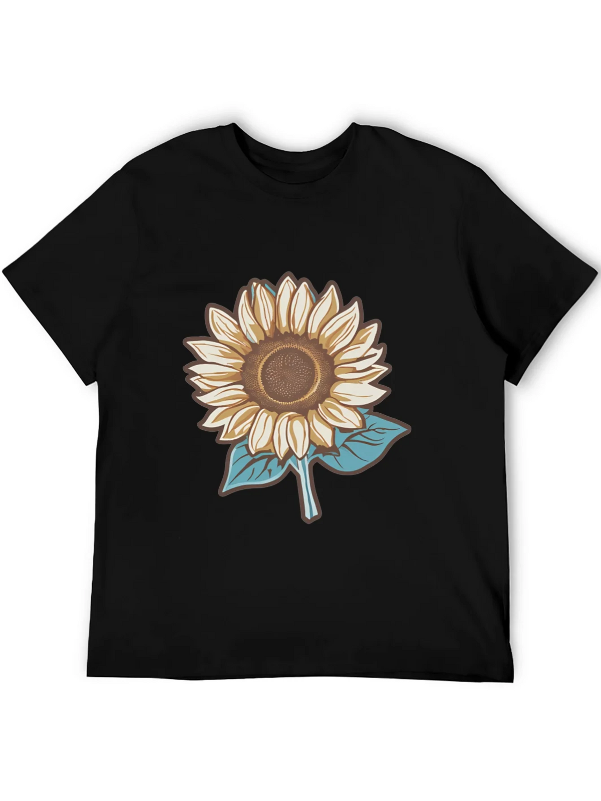 Sunflower Graphic Tee - Stylish Mens Black T-Shirt product image 5