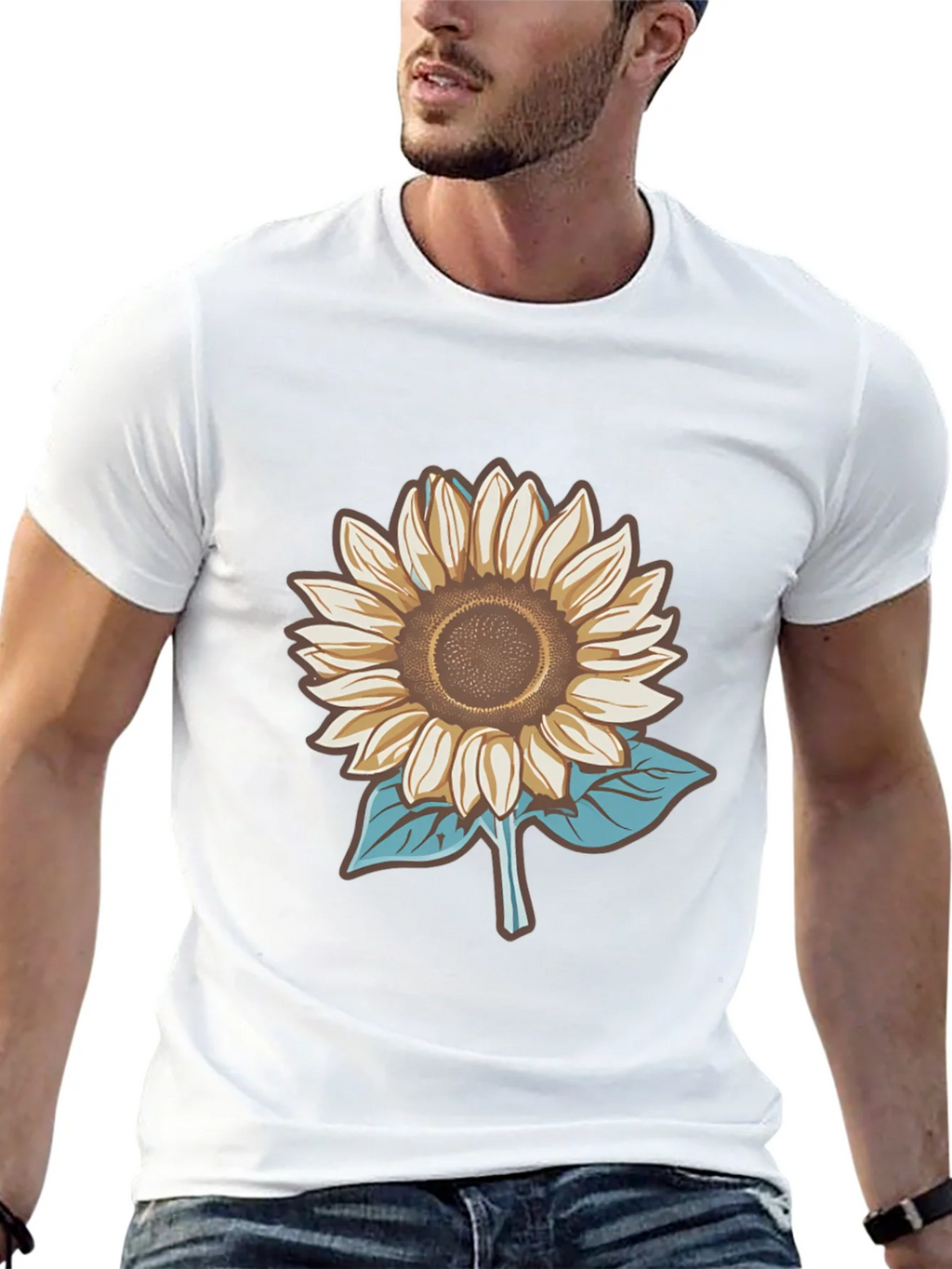 Sunflower Graphic Tee - Stylish Mens Black T-Shirt product image 12