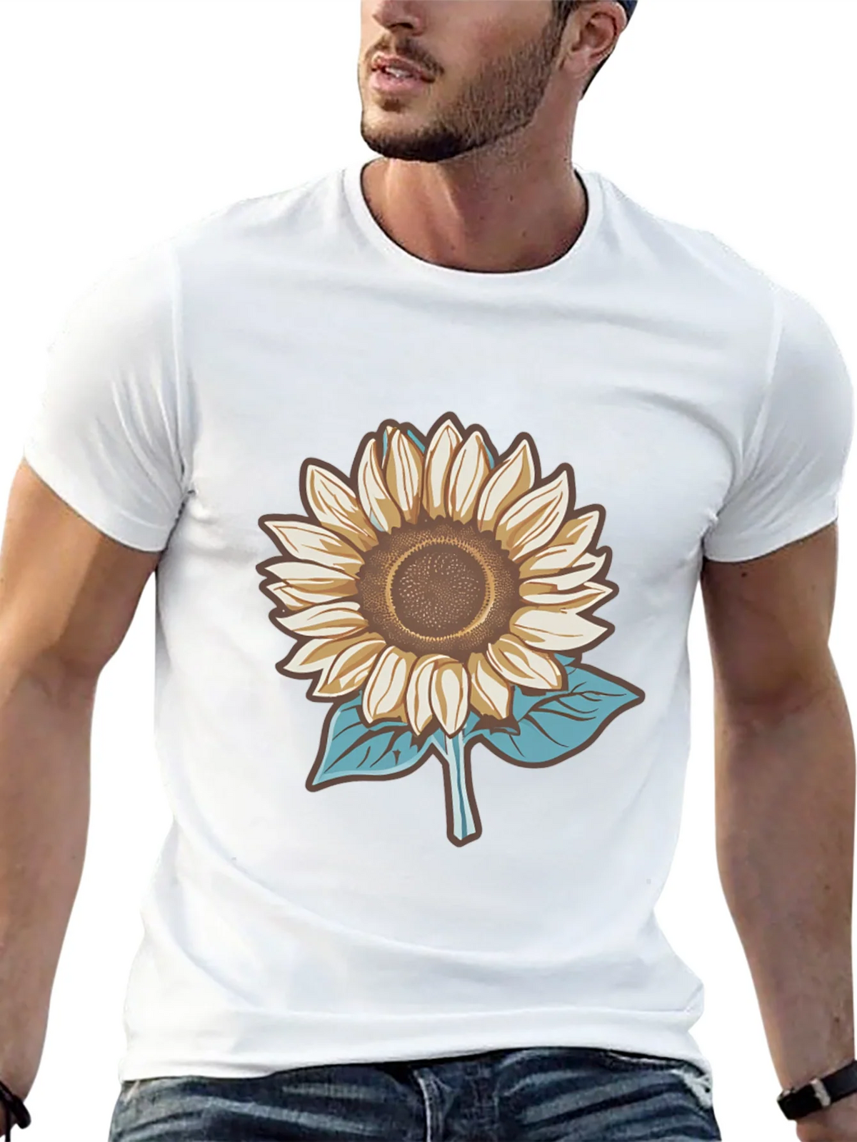 Sunflower Graphic Tee - Stylish Mens Black T-Shirt product image 12