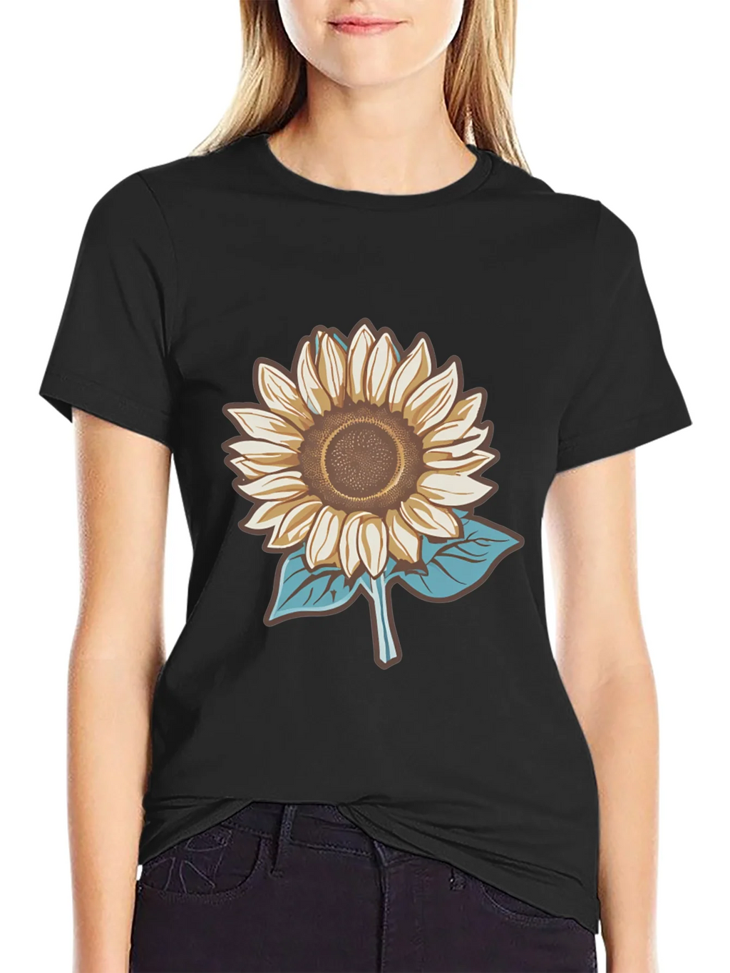 Sunflower Graphic Tee - Stylish Mens Black T-Shirt product image 2
