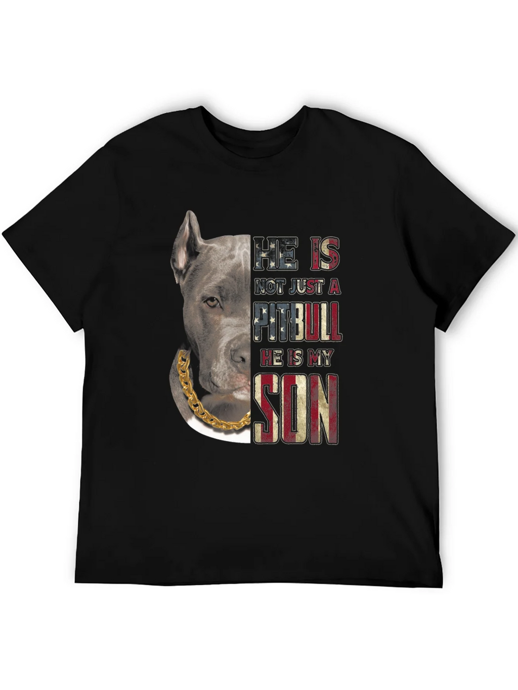 Pitbull Son American Flag T-Shirt product image 5