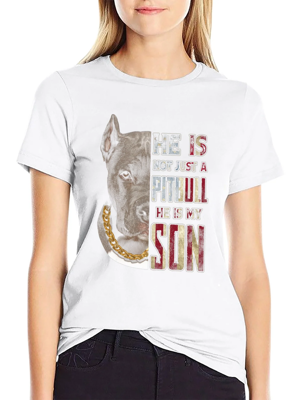 Pitbull Son American Flag T-Shirt product image 8