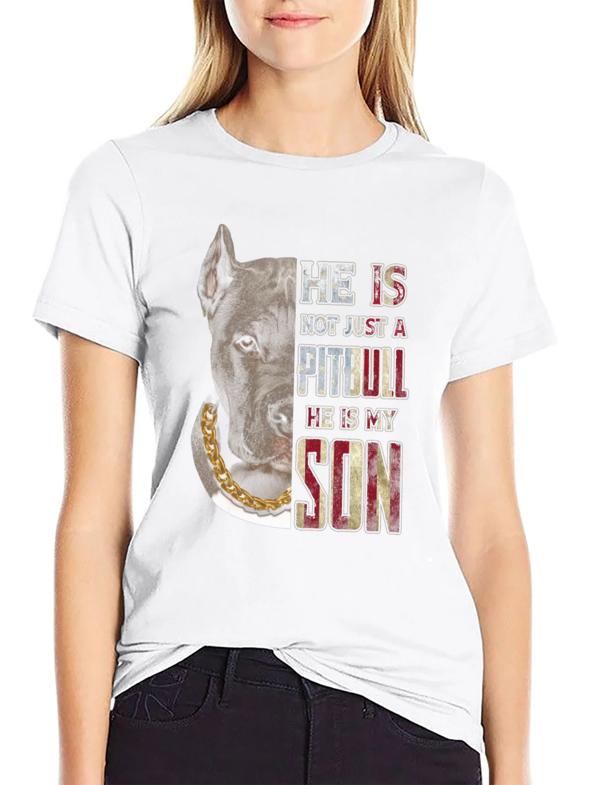 Pitbull Son American Flag T-Shirt product image 8