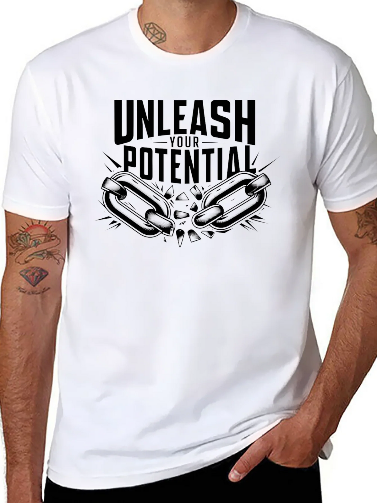 Unleash Your Potential Black Graphic Tee product image 7