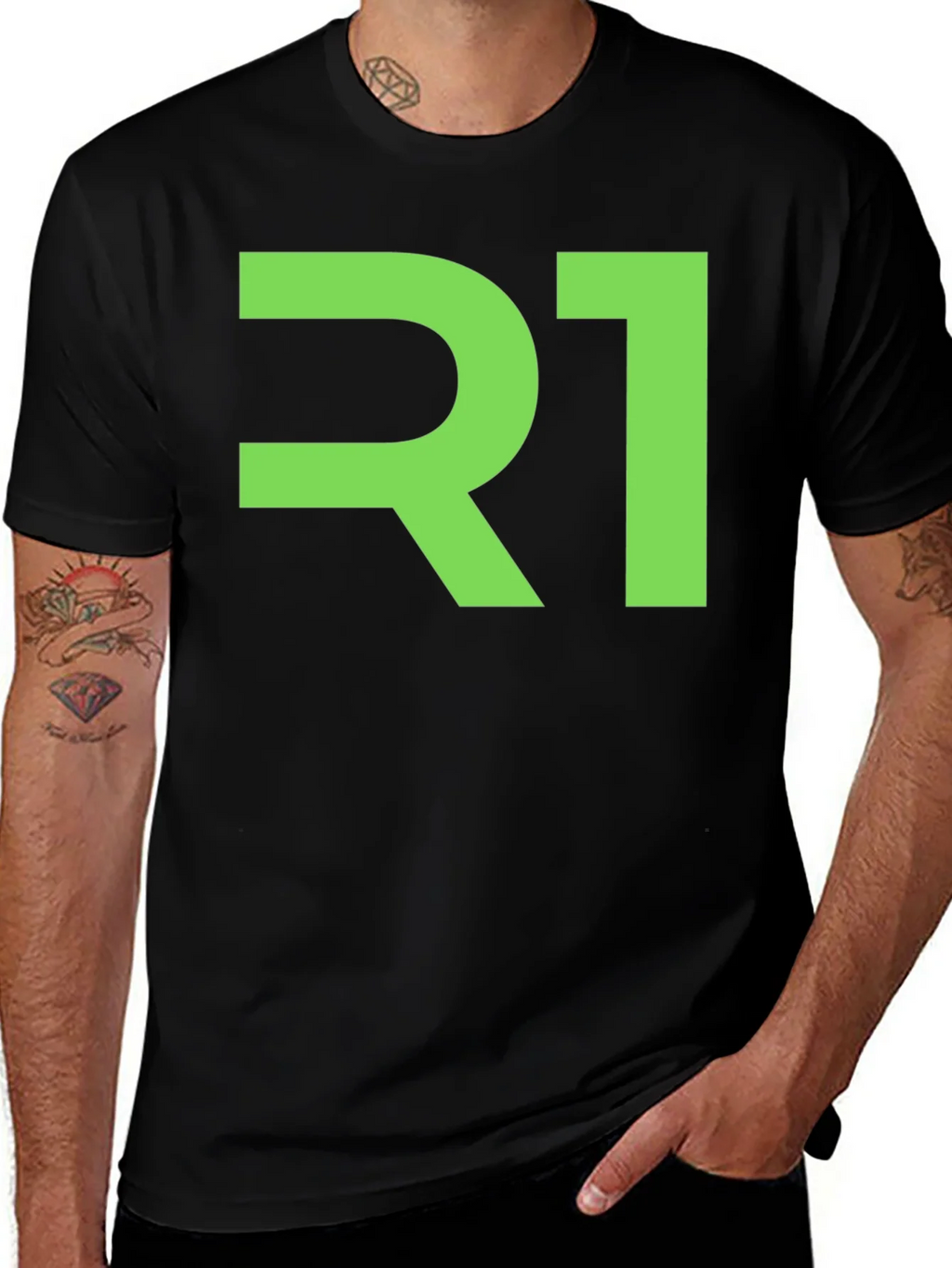 Modern R1 Graphic Tee - Black Cotton Blend product image 1
