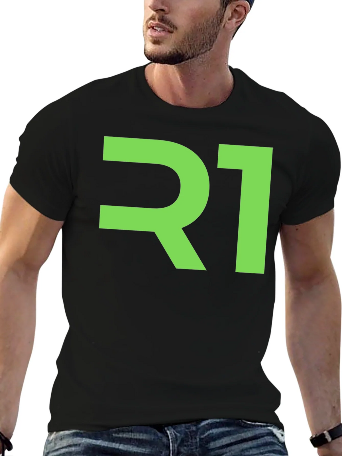 Modern R1 Graphic Tee - Black Cotton Blend product image 6