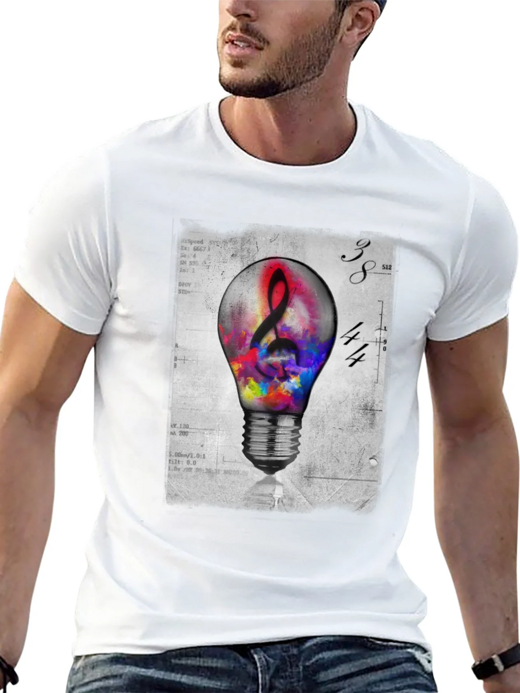 Musical Idea Light Bulb Graphic T-Shirt product image 12