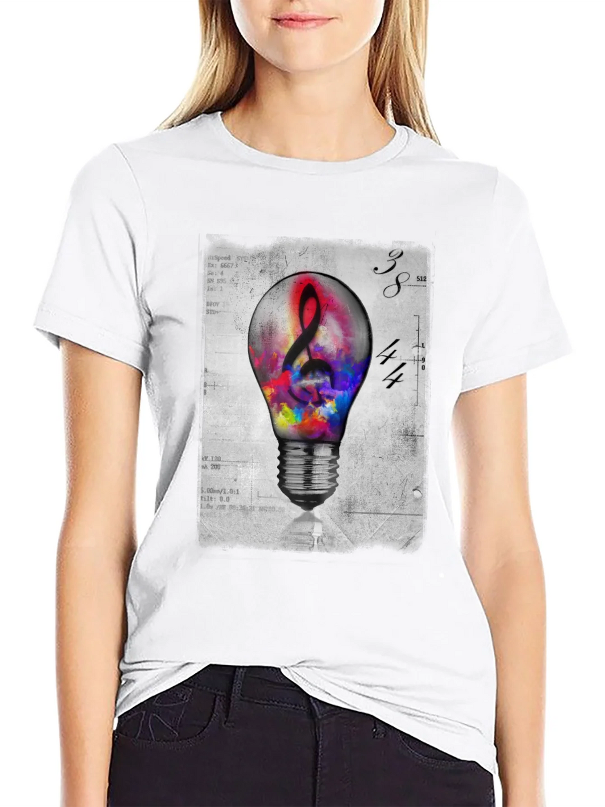 Musical Idea Light Bulb Graphic T-Shirt product image 8