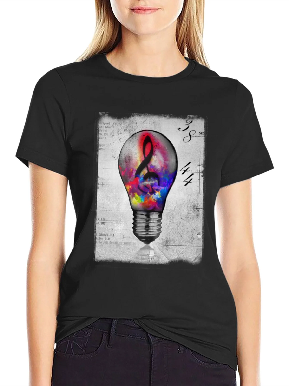 Musical Idea Light Bulb Graphic T-Shirt product image 2