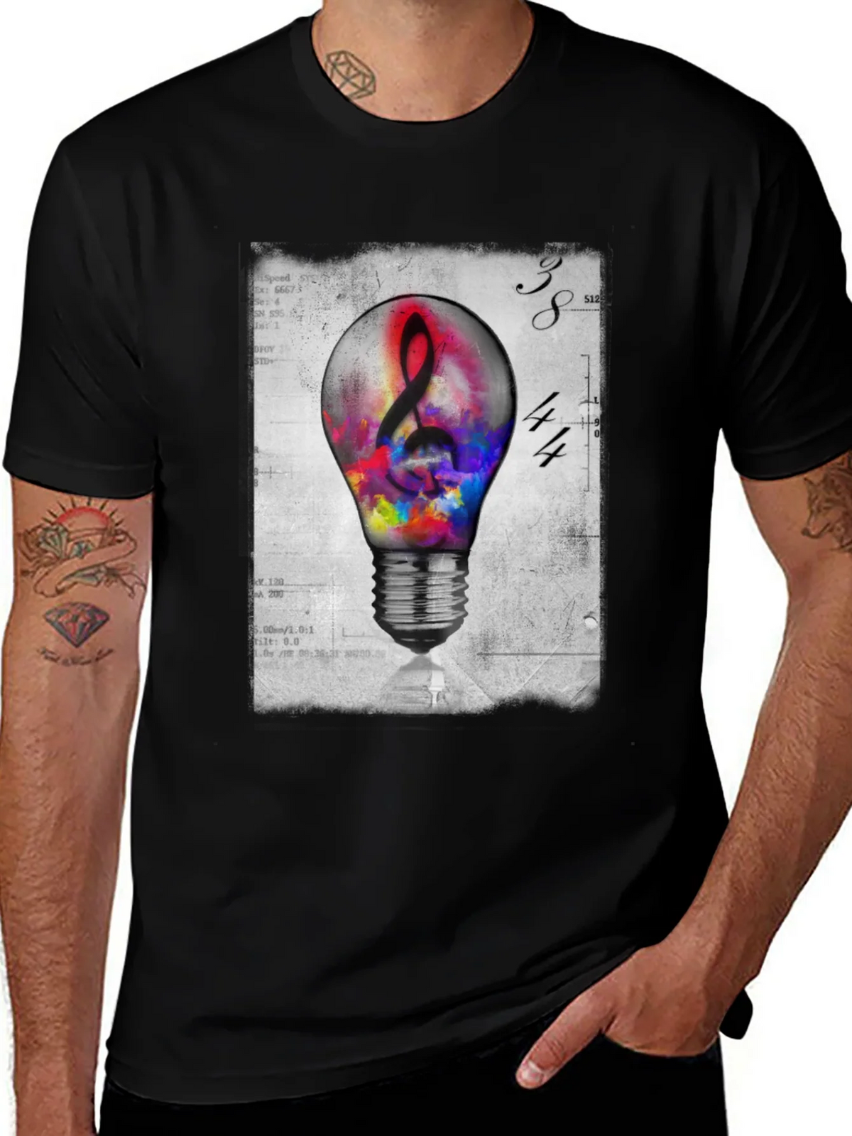 Musical Idea Light Bulb Graphic T-Shirt product image 1