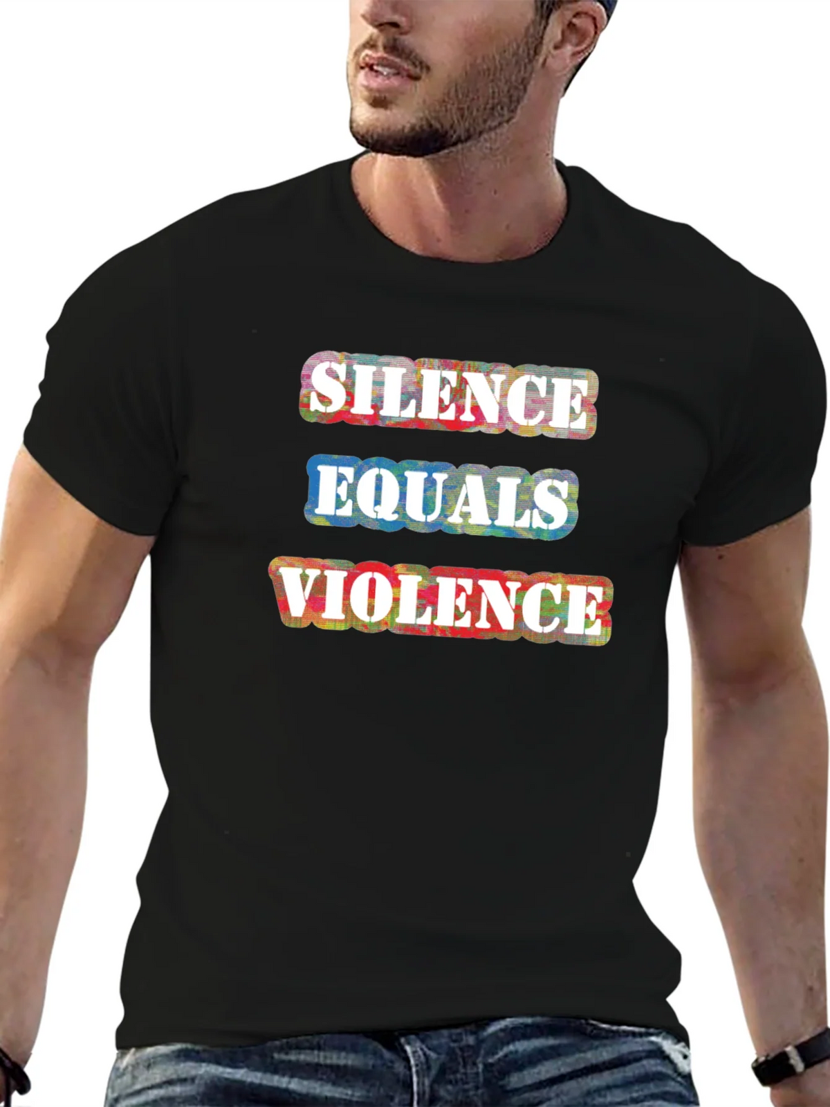 Silence Equals Violence Graphic Tee - Black product image 6
