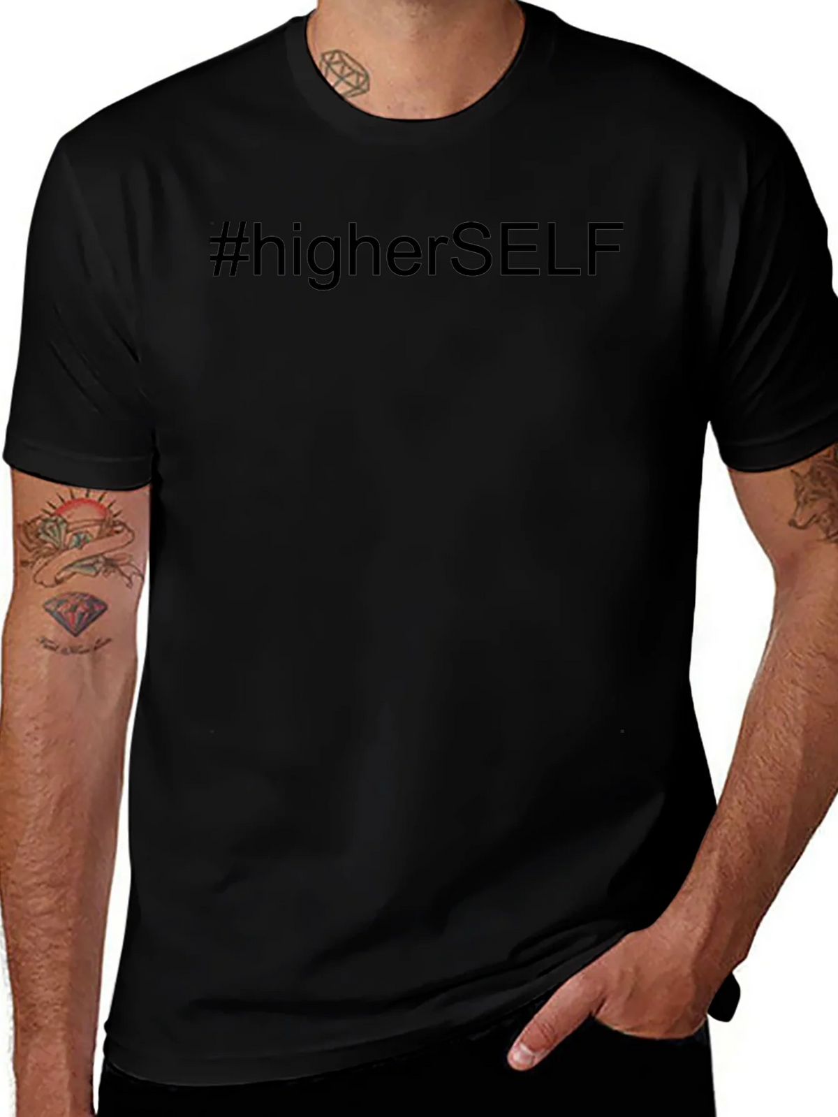 #higherSELF Black Graphic Tee - Mens Casual T-Shirt product image 1