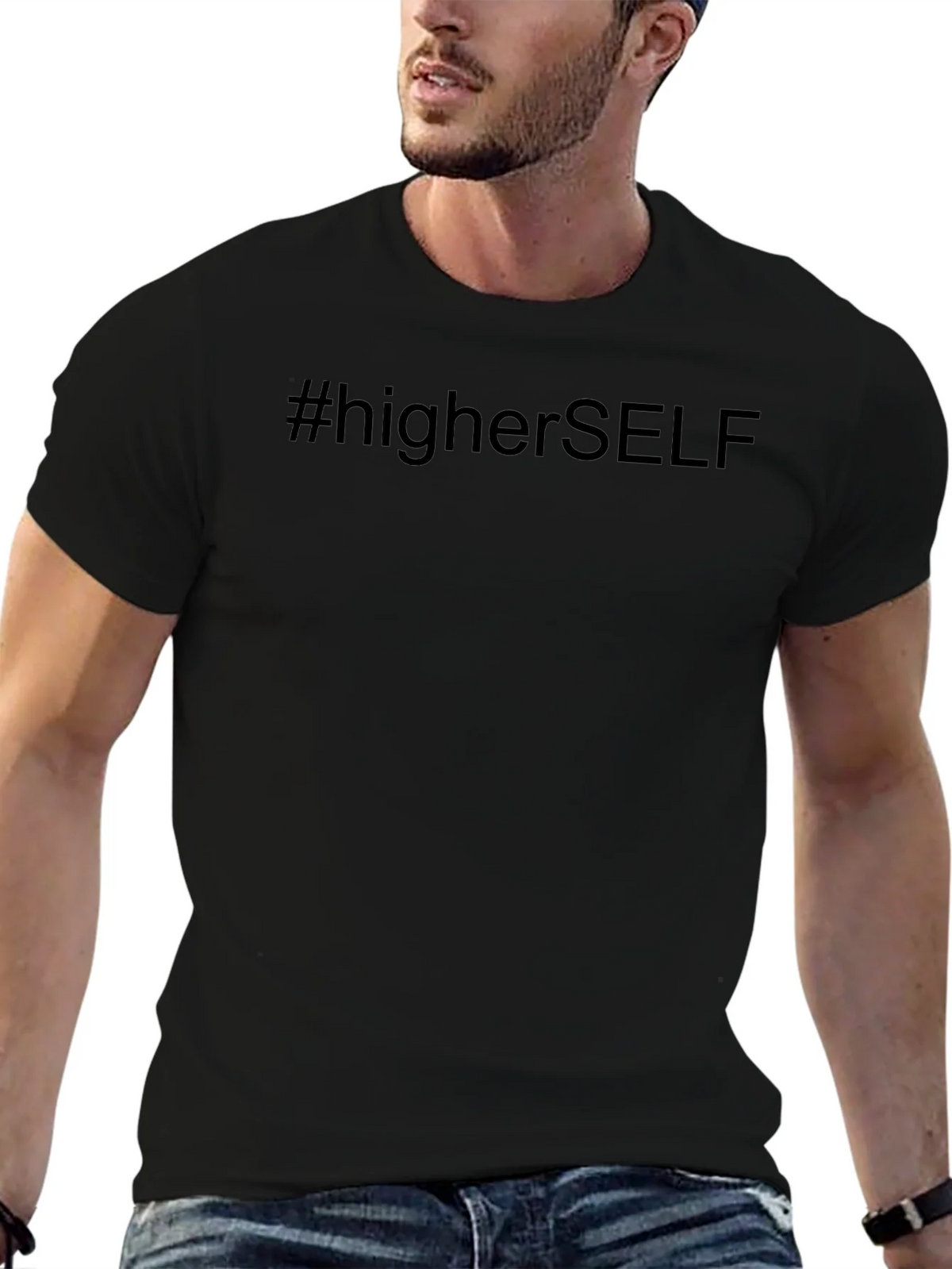 #higherSELF Black Graphic Tee - Mens Casual T-Shirt product image 6