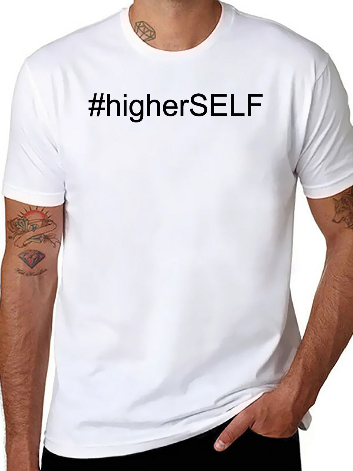 #higherSELF Black Graphic Tee - Mens Casual T-Shirt product image 7