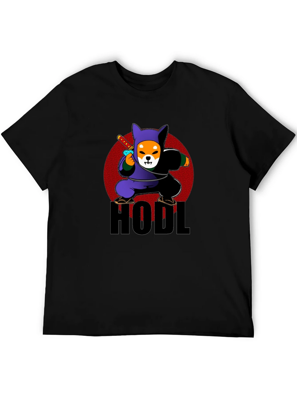 HODL Crypto Shiba Inu Ninja Black T-Shirt product image 5