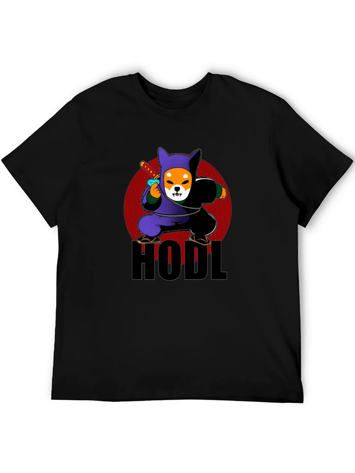 HODL Crypto Shiba Inu Ninja Black T-Shirt product image 5
