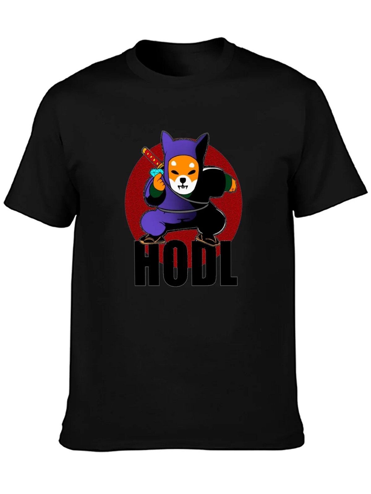 HODL Crypto Shiba Inu Ninja Black T-Shirt product image 3