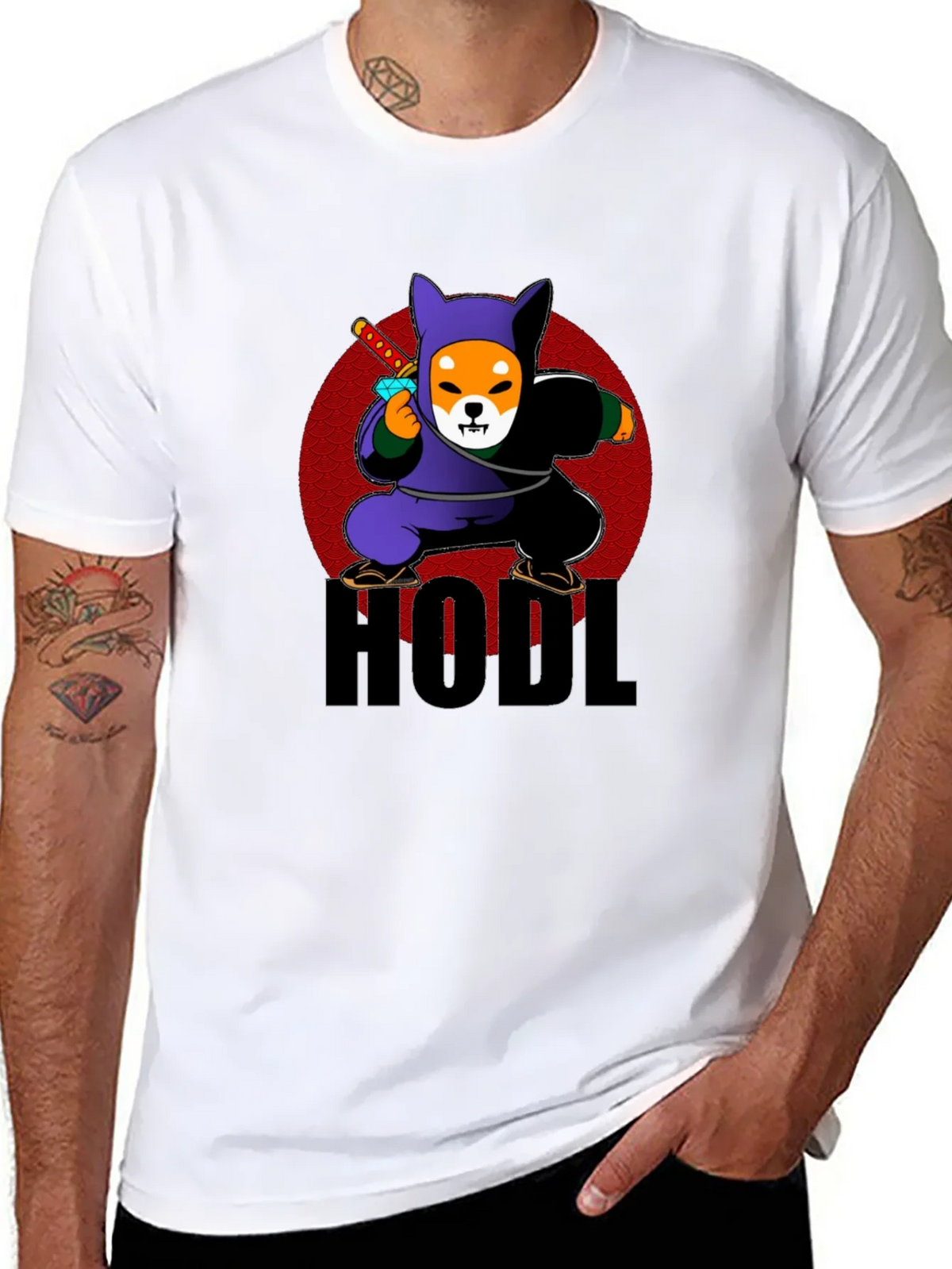 HODL Crypto Shiba Inu Ninja Black T-Shirt product image 7