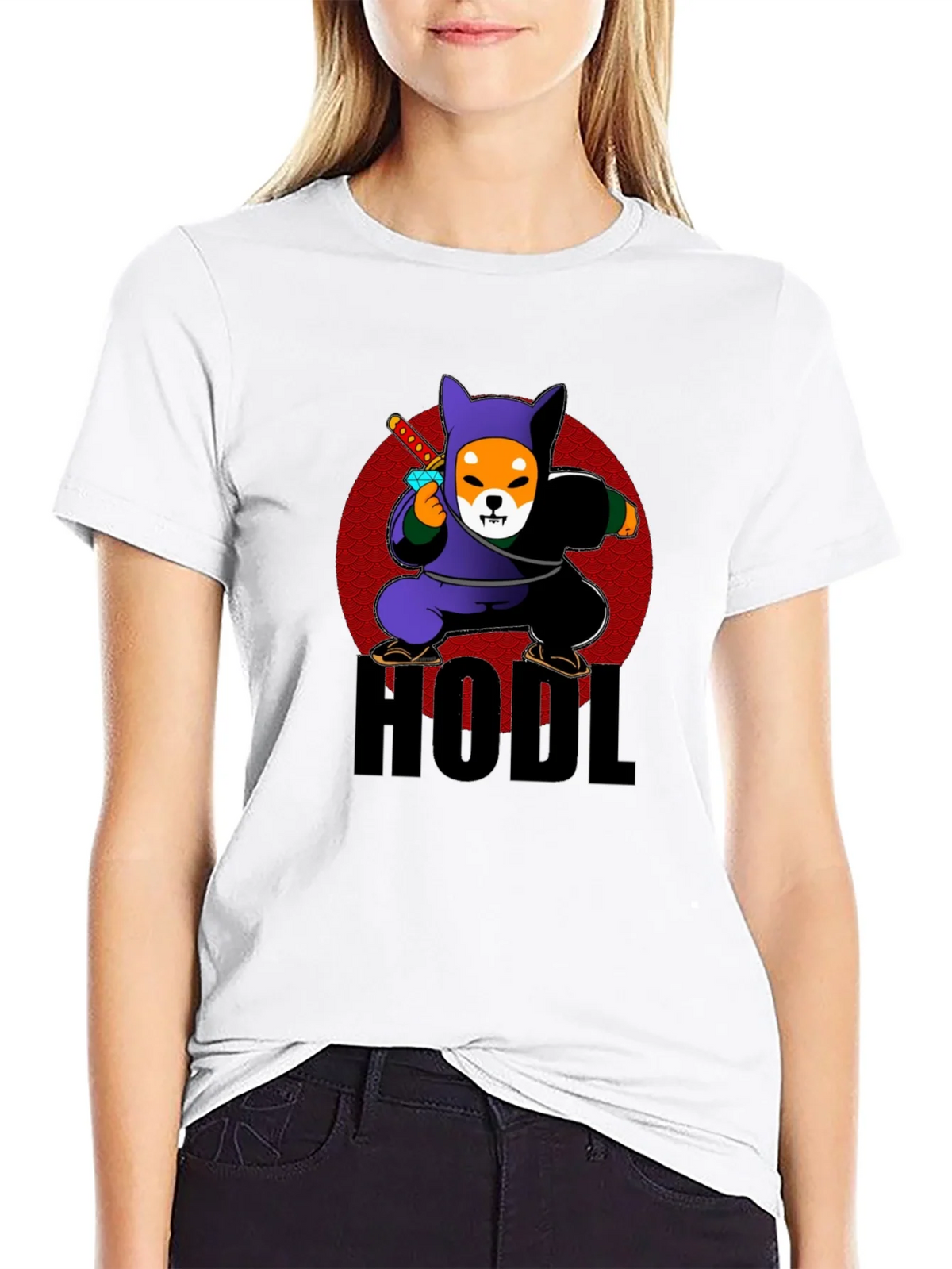 HODL Crypto Shiba Inu Ninja Black T-Shirt product image 8
