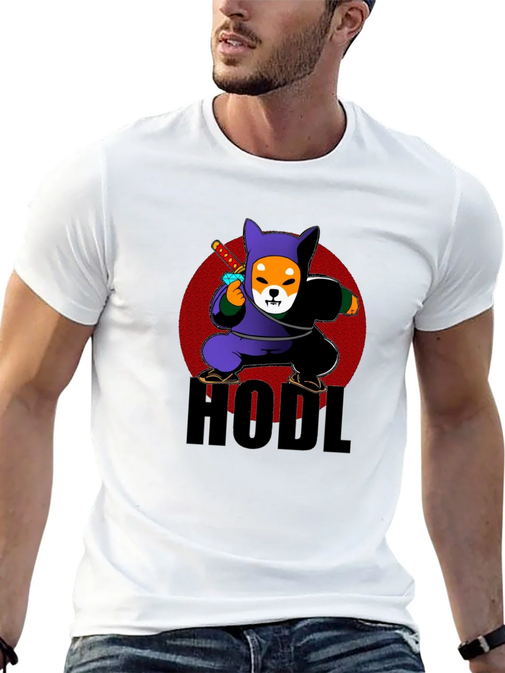 HODL Crypto Shiba Inu Ninja Black T-Shirt product image 12