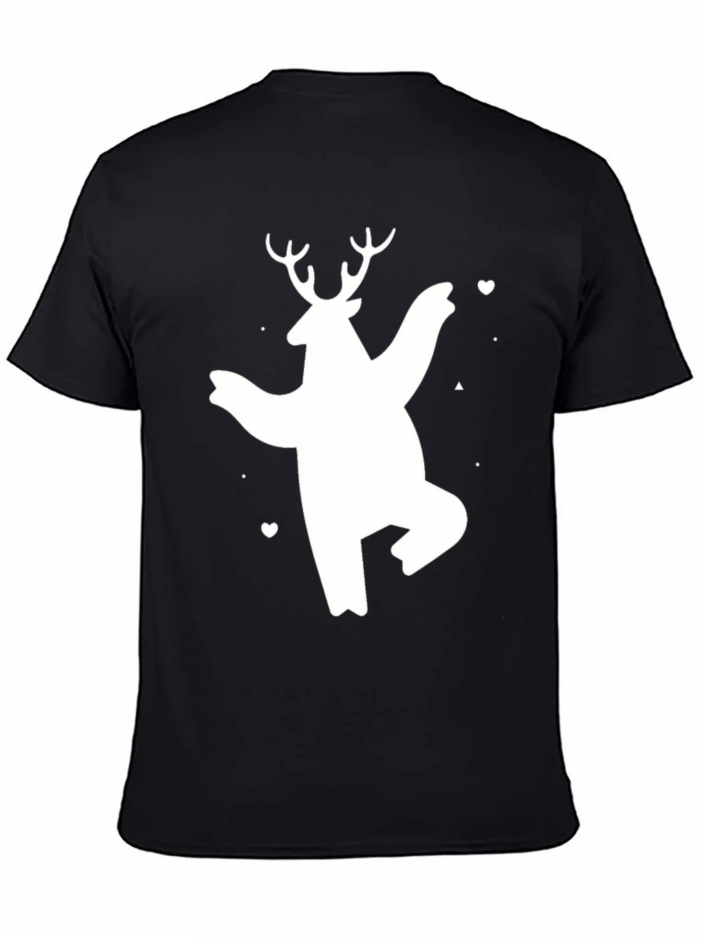 Bear Deer Graphic Tee - Black Cotton Casual T-Shirt product image 4