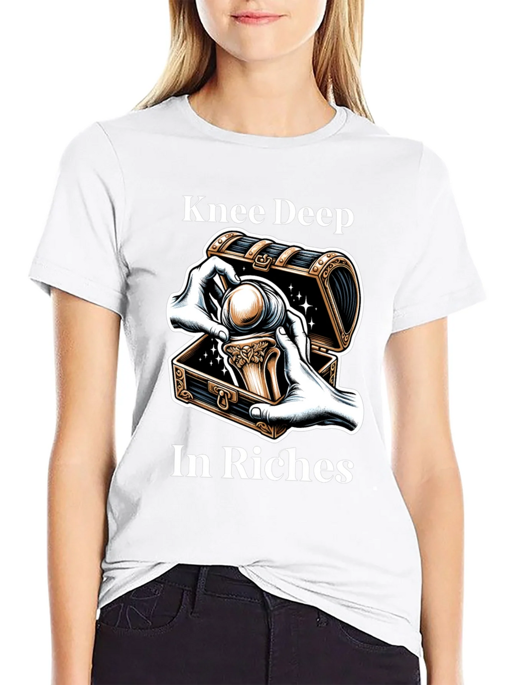 Knee Deep in Riches Black Graphic Tee product image 8