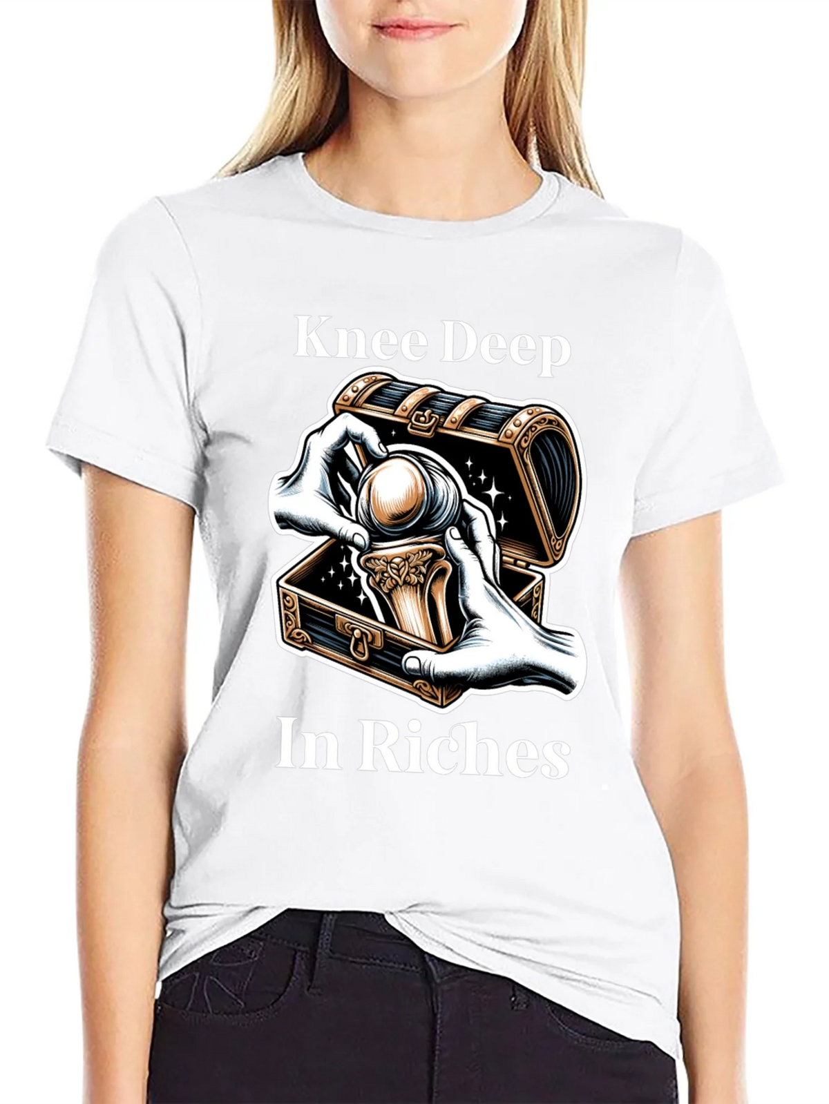 Knee Deep in Riches Black Graphic Tee product image 8