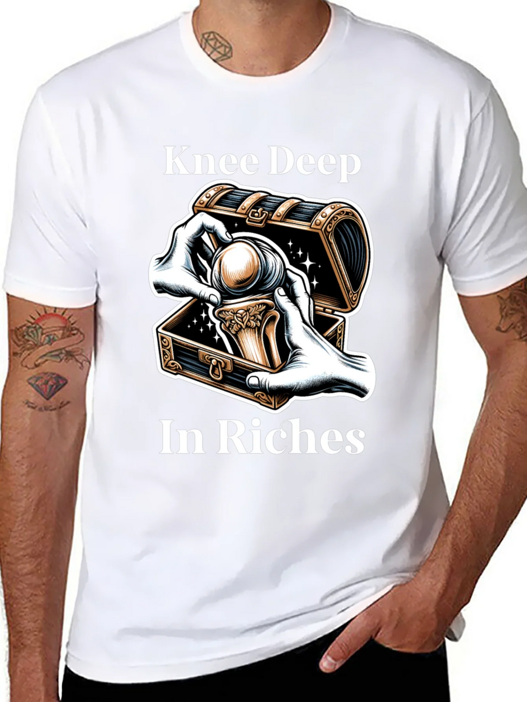 Knee Deep in Riches Black Graphic Tee product image 7