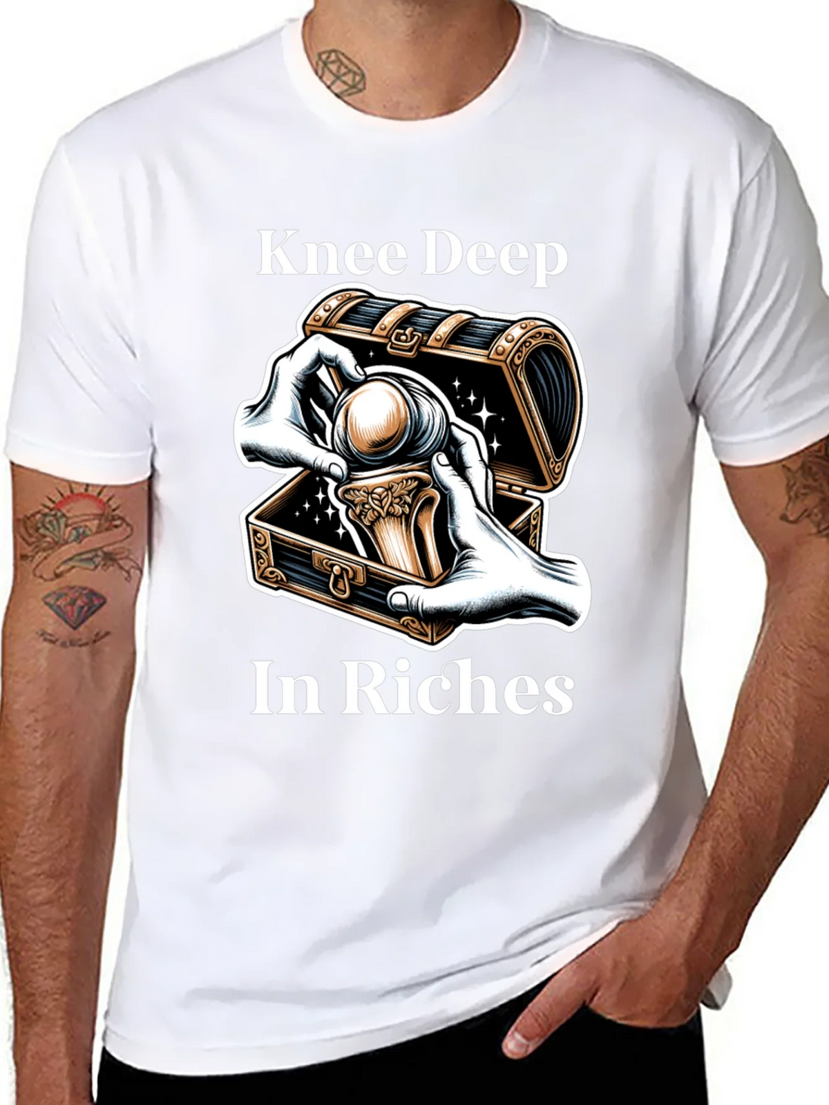 Knee Deep in Riches Black Graphic Tee product image 7