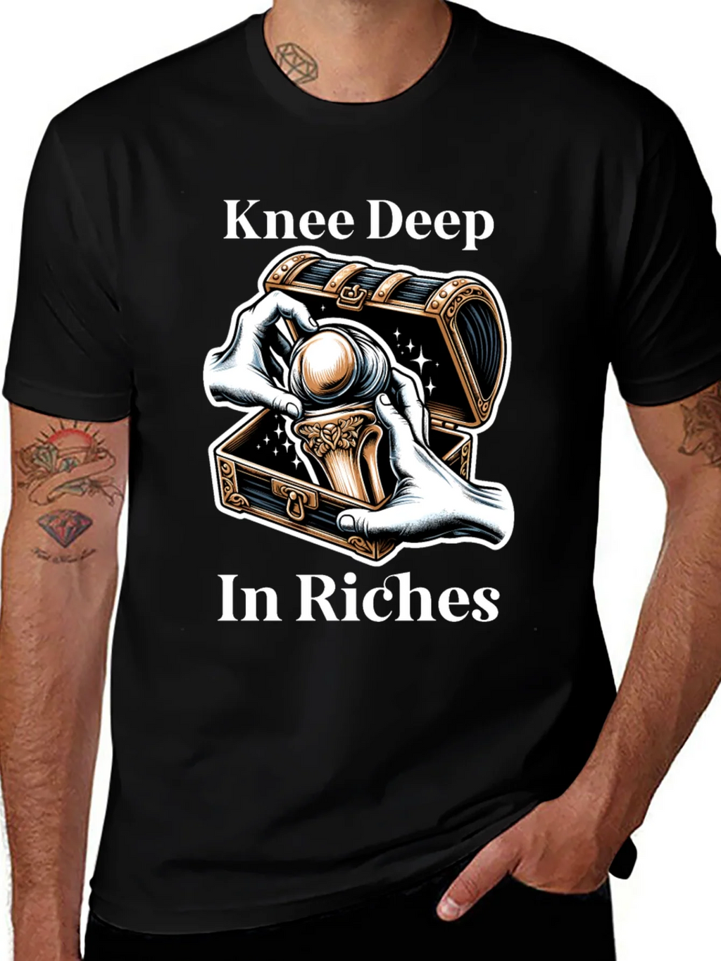 Knee Deep in Riches Black Graphic Tee product image 1