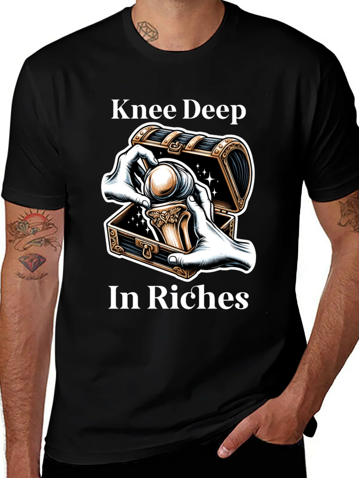 Knee Deep in Riches Black Graphic Tee product image 1