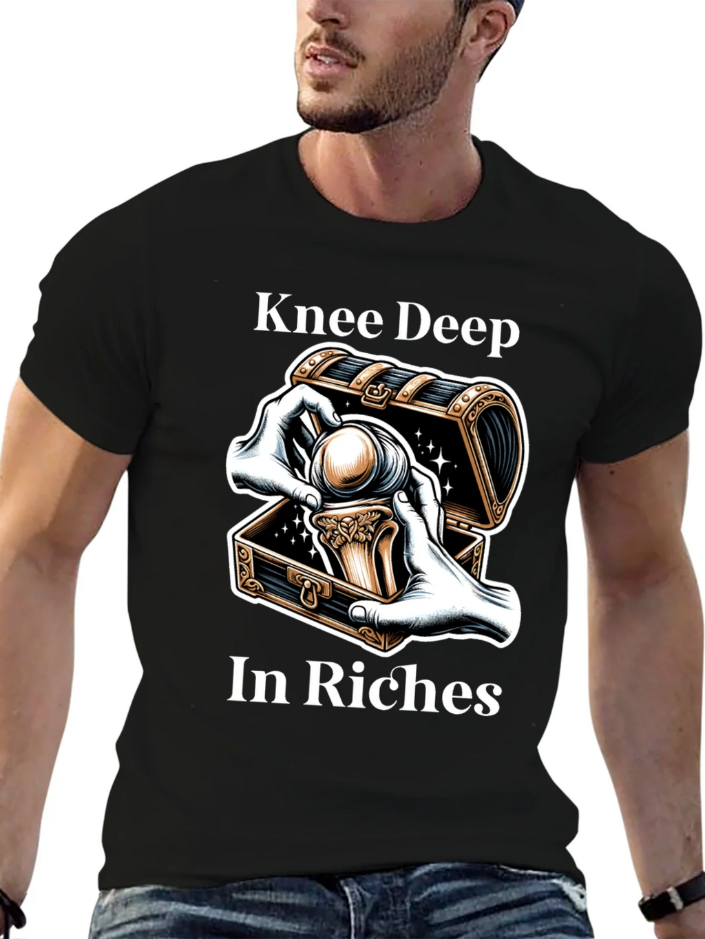 Knee Deep in Riches Black Graphic Tee product image 6