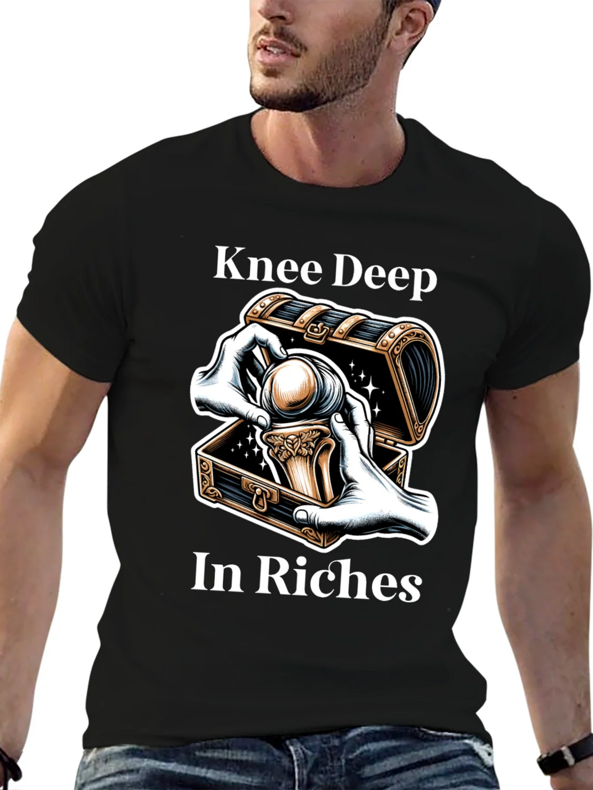Knee Deep in Riches Black Graphic Tee product image 6