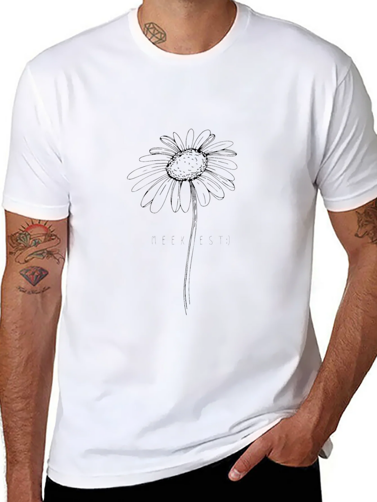 Black Daisy Graphic Tee - Classic Comfort Fit product image 7