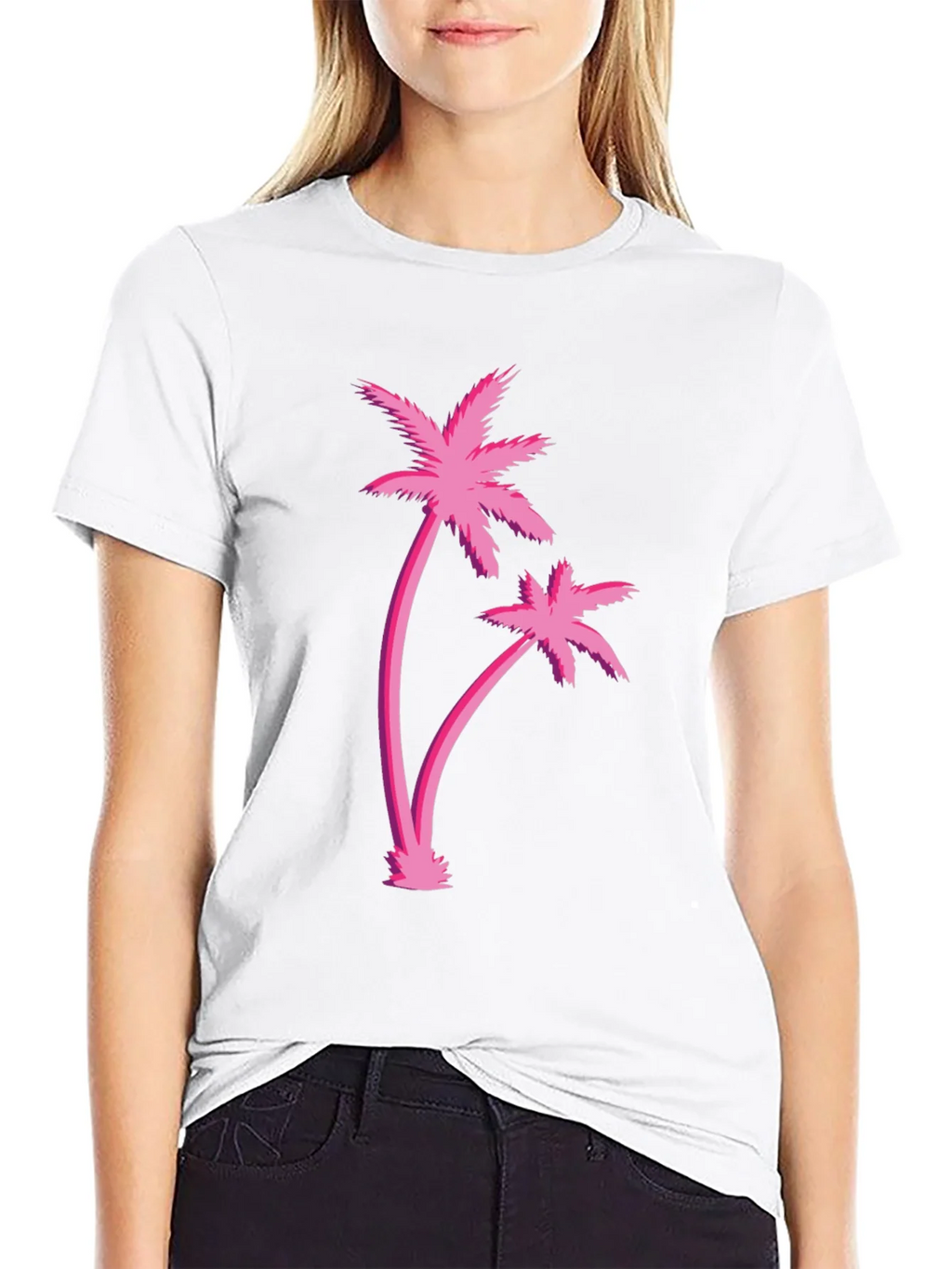 Retro Palm Tree Graphic Black T-Shirt product image 8