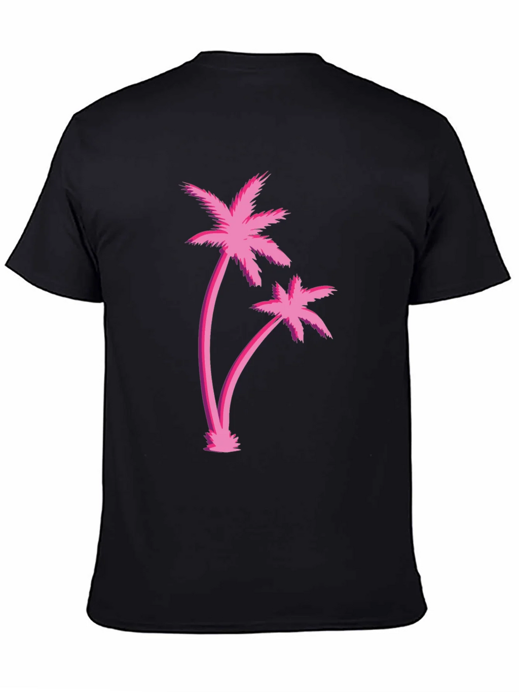 Retro Palm Tree Graphic Black T-Shirt product image 4