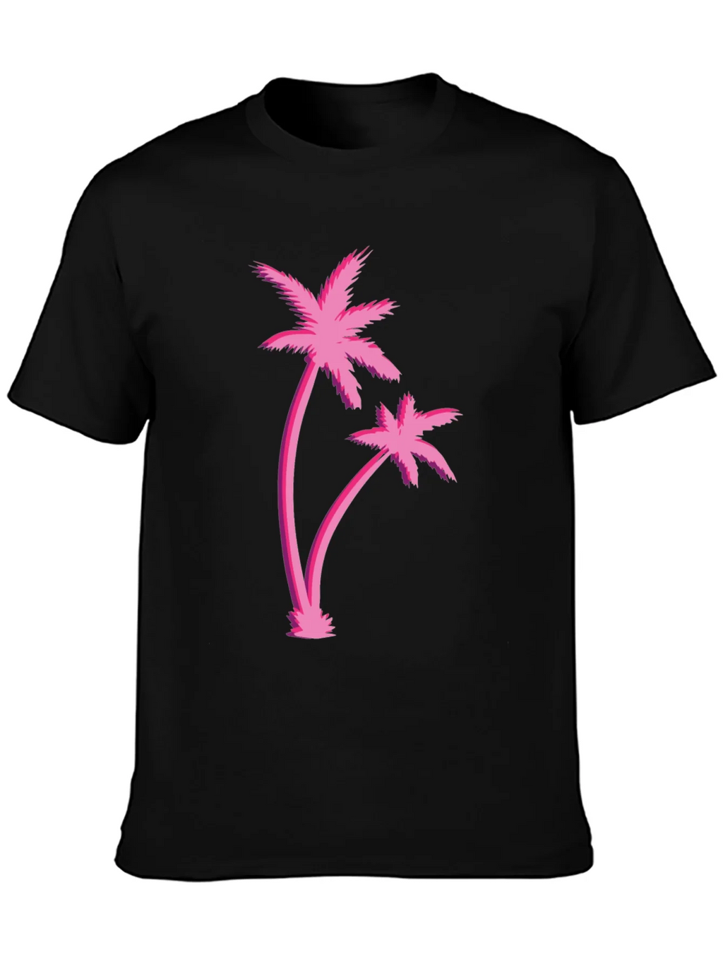Retro Palm Tree Graphic Black T-Shirt product image 3